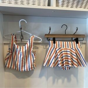 Hanna Andersson Two Piece Bow Back Skirted Swimsuit in girls size 130 or US 8